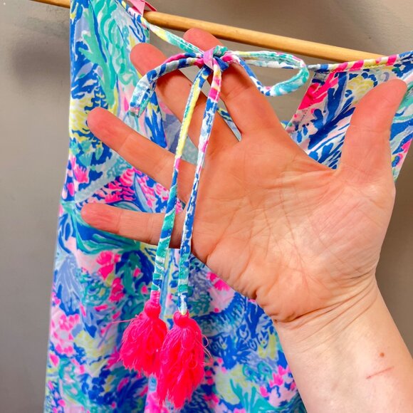 Lilly Pulitzer Swing Dress‎ with Pink Tassle Detail- Size S - Picture 5 of 6